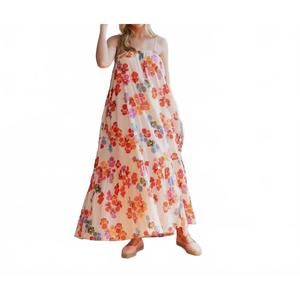 NEW SUNSHINE TIENDA rainbow flower palm dress in multicolor